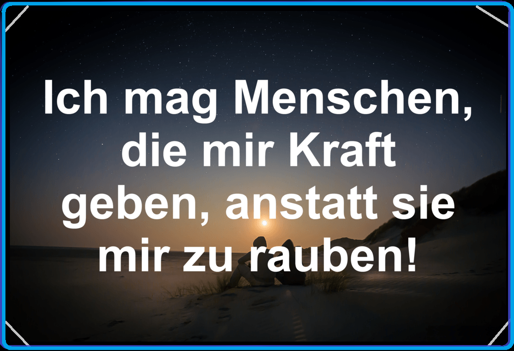 Kraft geben und nicht nehmen